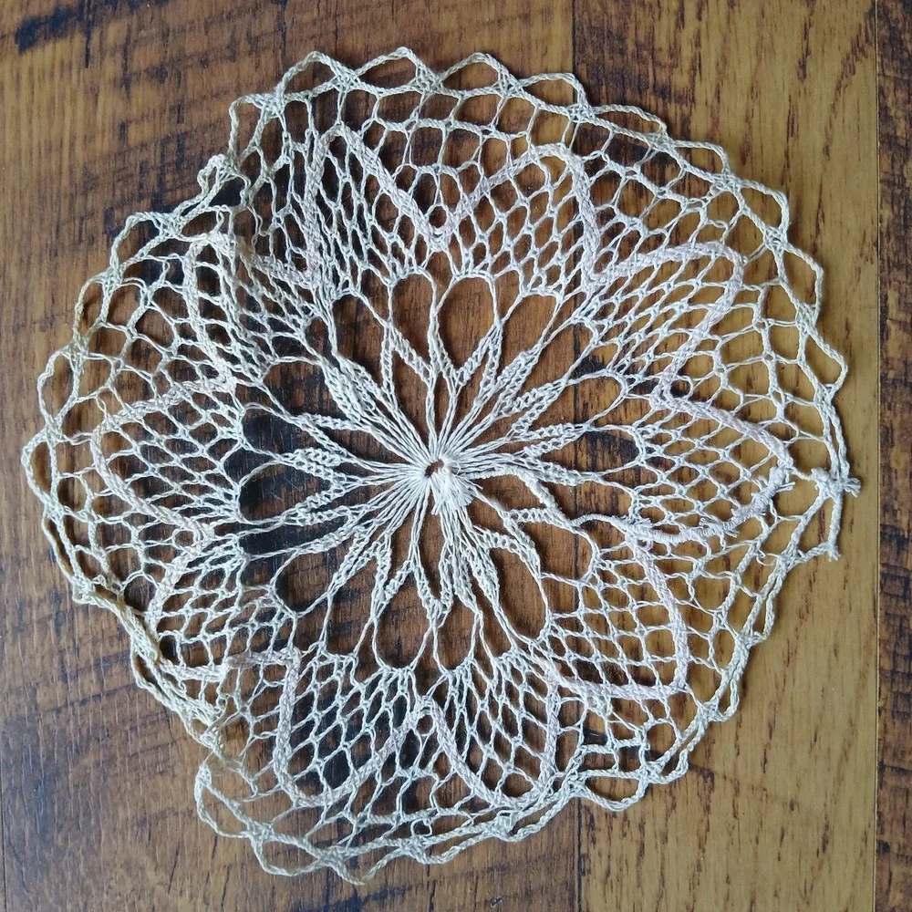 Lot 5 Vtg Crochet Lace Doilies Handmade Mixed Ivory/White Ephemera Crafts READ